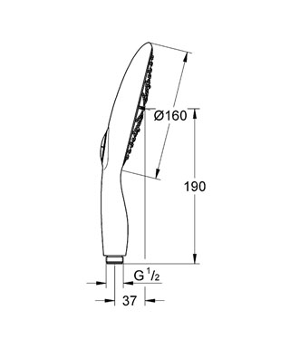 Grohe Power&Soul kézizuhany 160 mm, 9,5 l/perc 27675 000 (27675000)