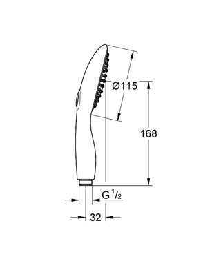 Grohe Power&Soul kézizuhany 115 mm 9,5 l/perc 27671000 (K)