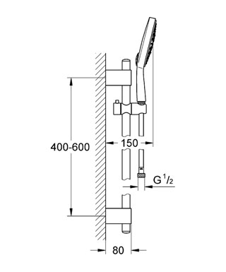 Grohe Power&Soul Cosmopolitan zuhanygarnitúra 9,5 l/perc 27744 000 (27744000)
