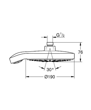 Grohe Power&Soul Cosmopolitan fejzuhany 9,5 l/perc 27765 000 (27765000)