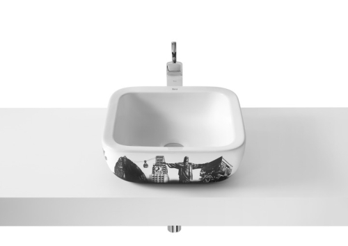 Roca Urban 40x40 cm-es pultra ültethető porcelán mosdó, Rio A32765R00U