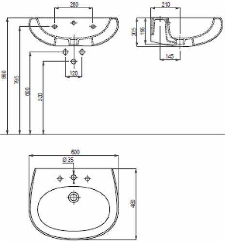 Kolo Ovum mosdó (60x48 cm, L41160000)