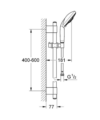 Grohe Rainshower Classic zuhanygarnitúra 130 mm-es kézizuhannyal 28767 001 (28767001)