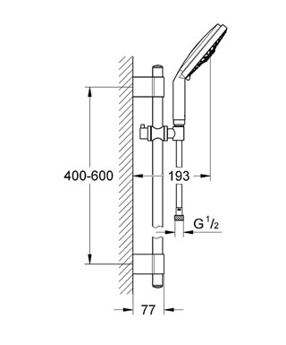 Grohe Rainshower Cosmopolitan zuhanygarnitúra 160 mm-es kézizuhannyal 28758 001 (28758001)