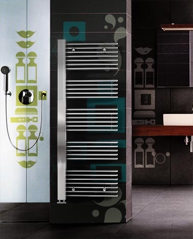 Lazzarini Grado egyenes dizájn törölközőszárítós radiátor, króm 1600x600 mm (386234)