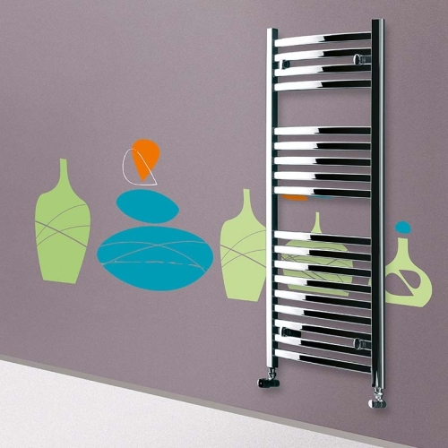 Lazzarini Merano íves dizájn törölközőszárítós radiátor, króm 1150x600 mm (386281)