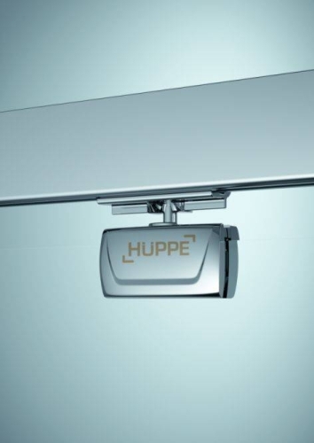 Hüppe Aqua 90 cm-es lengőajtó, Anti-plaque bevonatú átlátszó üveg, króm profil (140905)
