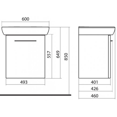 Kolo Nova Pro fehér/fehér fürdőszobaegység 60 cm (M39006000) M39006