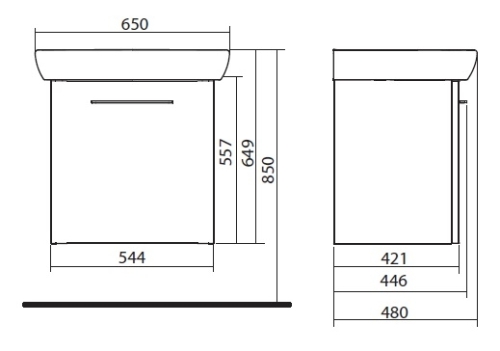 Kolo Nova Pro szürke/szürke fürdőszobaegység 65 cm (M39027000)