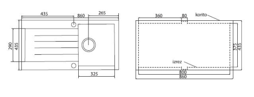 Gorenje KVE KM1 Siligor gránit mosogató, törtfehér (55001100)