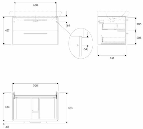 Kolo Life fehér mosdószekrény 70 (89458000)
