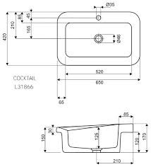 Kolo Cocktail bútorlapos téglalap alakú mosdó 65 (65x42 cm, L31666000)