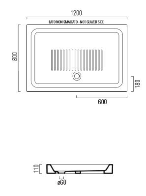 Sapho GSI kerámia zuhanytálca 120x80 cm, 11 cm magas (299411)