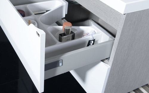 Sapho WAVE II 80 mosdótartó szekrény, fehér/ezüst tölgy WA080-3011