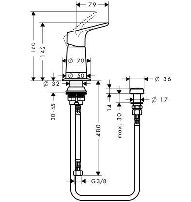 Hansgrohe Focus Bidészett alsó zuhannyal 31629 000 (31629000)