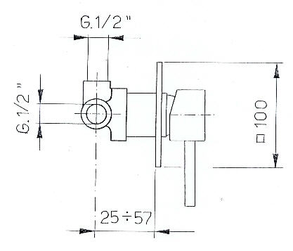 Sapho Falba süllyesztett zuhanycsaptelep, króm (5505Q)