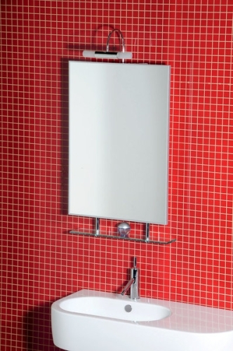Sapho GRETA 50x70x12 cm tükrös szekrény, alumínium keret, (55112)