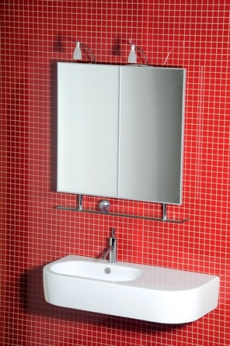 Sapho Greta 75x70x12 cm tükrösszekrény világítás nélkül, két ajtó, (55114)