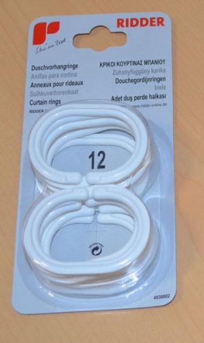 Sapho Ridder függönytartó karikák, műanyag, 12 db/csomag, átlátszó (49300)