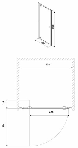 Kolo First zuhanyajtó 80 (ZDRP80222003)