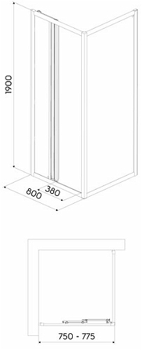 Kolo First zuhany tolóajtó 80, satin üveg (ZDRS80214003)