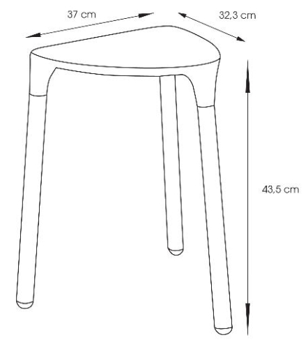 Sapho YANNIS fürdőszobai ülőke, 37x43,5x32,3 cm, fehér (217202)