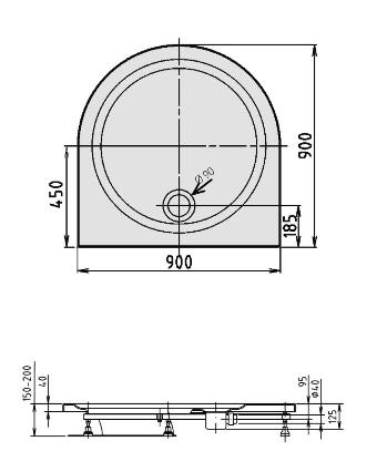 POLYSAN Rio 90x90x4 cm zuhanytálca (72111)