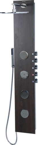 Sapho 5SIDE zuhanypanel keverős csapteleppel 4 masszázsfúvókával, wenge (80213)