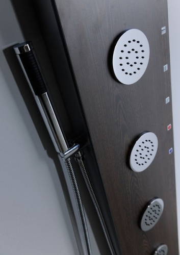 Sapho 5SIDE zuhanypanel keverős csapteleppel 4 masszázsfúvókával, wenge (80213)