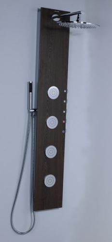 Sapho 5SIDE zuhanypanel keverős csapteleppel 4 masszázsfúvókával, wenge (80213)