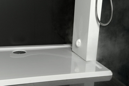 Sapho OVAL zuhanypanel LED fejzuhannyal, gőzzel 220x32x1,3cm, fehér (80800)