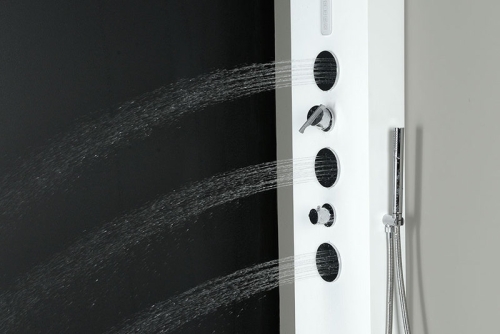 Sapho OVAL zuhanypanel LED fejzuhannyal, gőzzel 220x32x1,3cm, fehér (80800)
