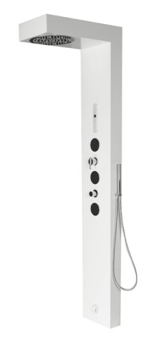 Sapho OVAL zuhanypanel LED fejzuhannyal, gőzzel 220x32x1,3cm, fehér (80800)