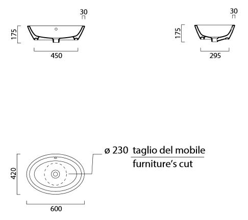 Sapho GSI PURA 60x42 cm mosdó pultra (884911)