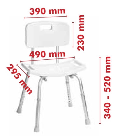 Sapho állítható magasságú szék háttámlával, fehér (A00602101)