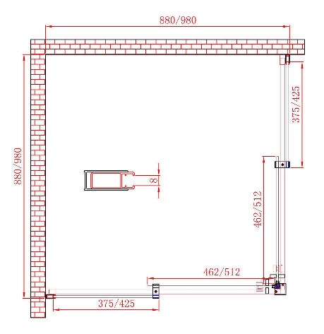 Sapho ALTIS LINE 100x100 cm zuhanykabin, transzparent üveg (AL1715)