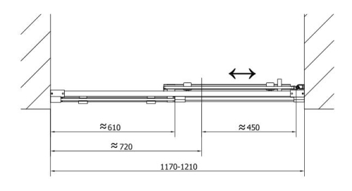 Sapho Polysan ALTIS LINE 120 cm zuhanyajtó, transzparent üveg (AL3015)
