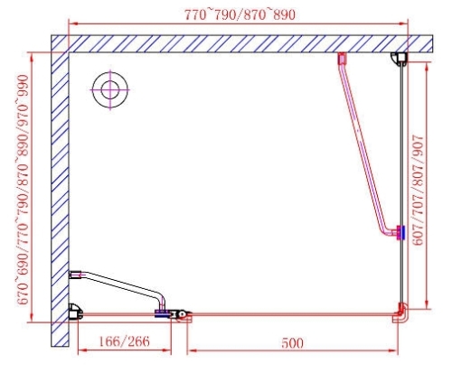 Sapho ONE 90 cm zuhanyajtó, transzparent üveg (GO4890)
