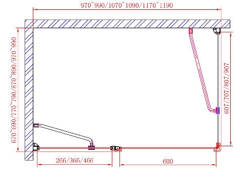 Sapho ONE 100 cm zuhanyajtó, transzparent üveg (GO4810)