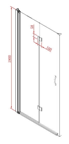 Sapho ONE 90 cm harmonika ajtó, jobb, transzparent üveg (GO7990R)