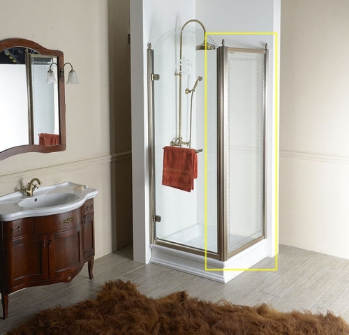 Sapho ANTIQUE 90 cm zuhany oldalfal, bronz, transzparent üveg (GQ5690)