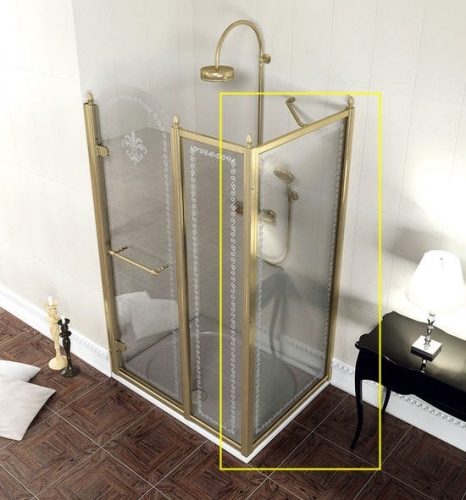 Sapho ANTIQUE 90 cm zuhany oldalfal, bronz, transzparent üveg (GQ5690)