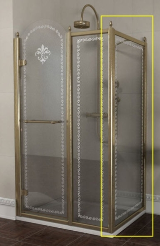 Sapho ANTIQUE 90 cm zuhany oldalfal, bronz, transzparent üveg (GQ5690)