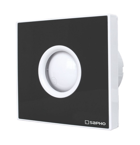 Sapho LITE axiális fürdőszobai ventillátor időzítővel, 15W, cső átmérő 100mm, fekete (LT104)