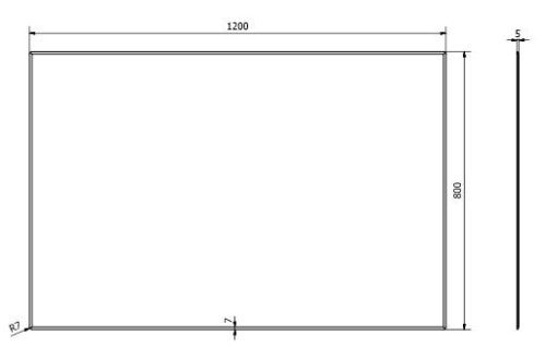 Sapho ACCORD 120x80cm tükör fazettával, lekerekített sarkokkal, akasztó nélkül (MF453)