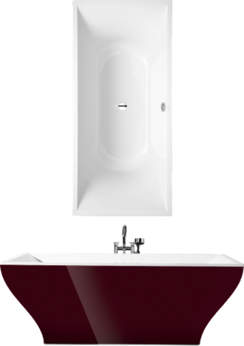 Villeroy and Boch La Belle 180x80 cm szabadon álló fürdőkád, Framboise UBQ180LAB2PDDUV-01
