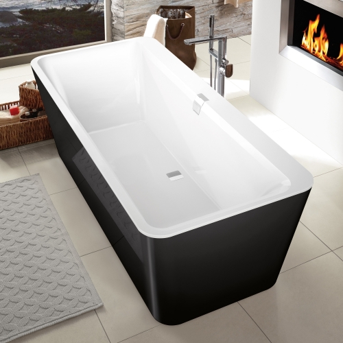 Villeroy and Boch Squaro Edge 12 180x80 cm szabadon álló fürdőkád (Graphite Noir) UBQ180SQE7PDT1V-01