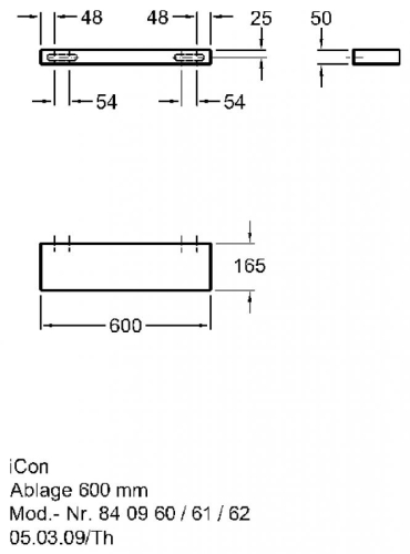 Keramag Icon polc matt láva fekete (60 cm, 841961000)