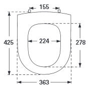 Villeroy & Boch Subway wc ülőke, zsanérokat összekötő elemmel 9M63 61 01 (9M636101)