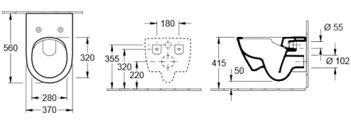 Villeroy & Boch Subway 2.0 fali wc, perem nélküli DirectFlush, 5614 R0 01 (5614R001)